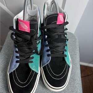 Vans Off The Wall High Tops Size 8.5 Mens Multi Color Sneakers